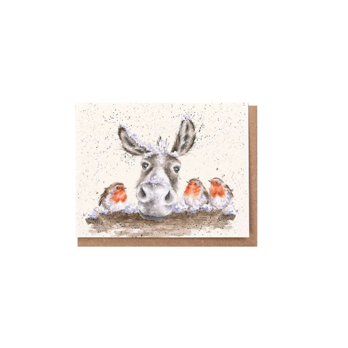 Wrendale Mini Card 'The Christmas Donkey'