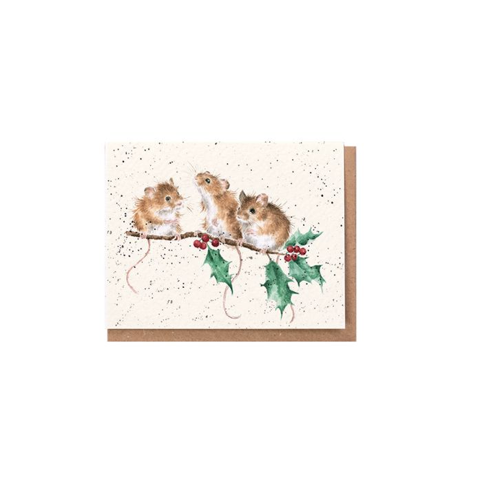 Wrendale Mini Card 'Christmas Mice'