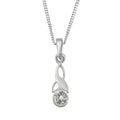 Celtic Trinity Knot Silver Birthstone Pendant Small April - Crystal