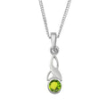Celtic Trinity Knot Silver Birthstone Pendant Small August - Peridot