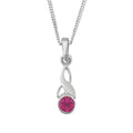 Celtic Trinity Knot Silver Birthstone Pendant Small July - Ruby