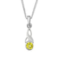 Celtic Trinity Knot Silver Birthstone Pendant Small November - Topaz