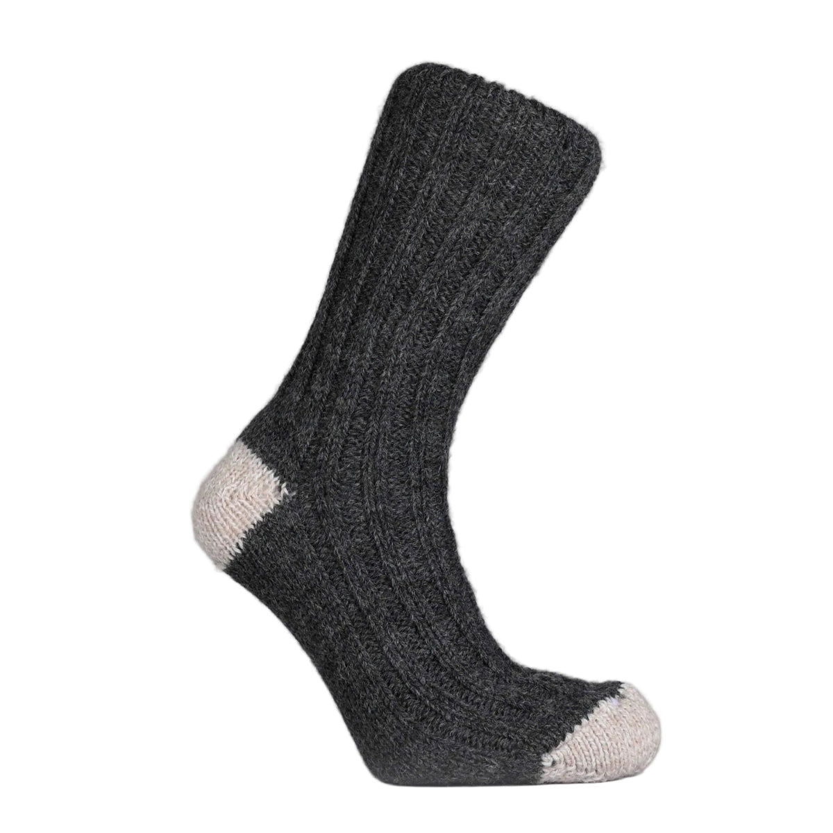 Mens Wool Socks -  Charcoal/Oat