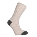 Mens Wool Socks -  Oatmeal/Brown