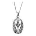 Scottish Thistle Silver Oval Pendant