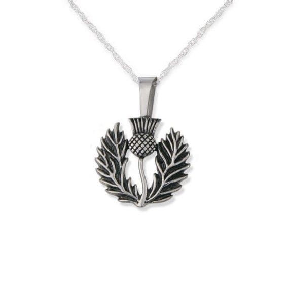 Scottish Thistle Stainless Steel Pendant Large
