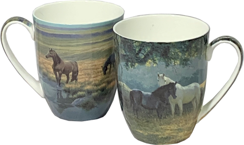 Bateman Horses Set of 2 Mugs