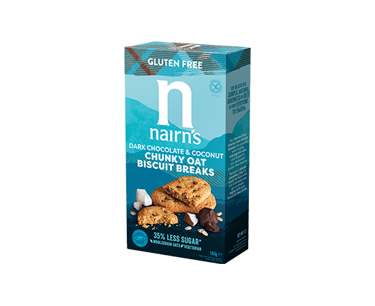 Nairn's Gluten Free Dark Chocolate & Coconut Chunky Oat Biscuits
