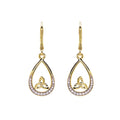 ShanOre 14KT Gold Vermeil Tear Drop Trinity Knot Earrings with White Cubic Zirconias