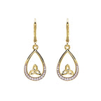 ShanOre 14KT Gold Vermeil Tear Drop Trinity Knot Earrings with White Cubic Zirconias