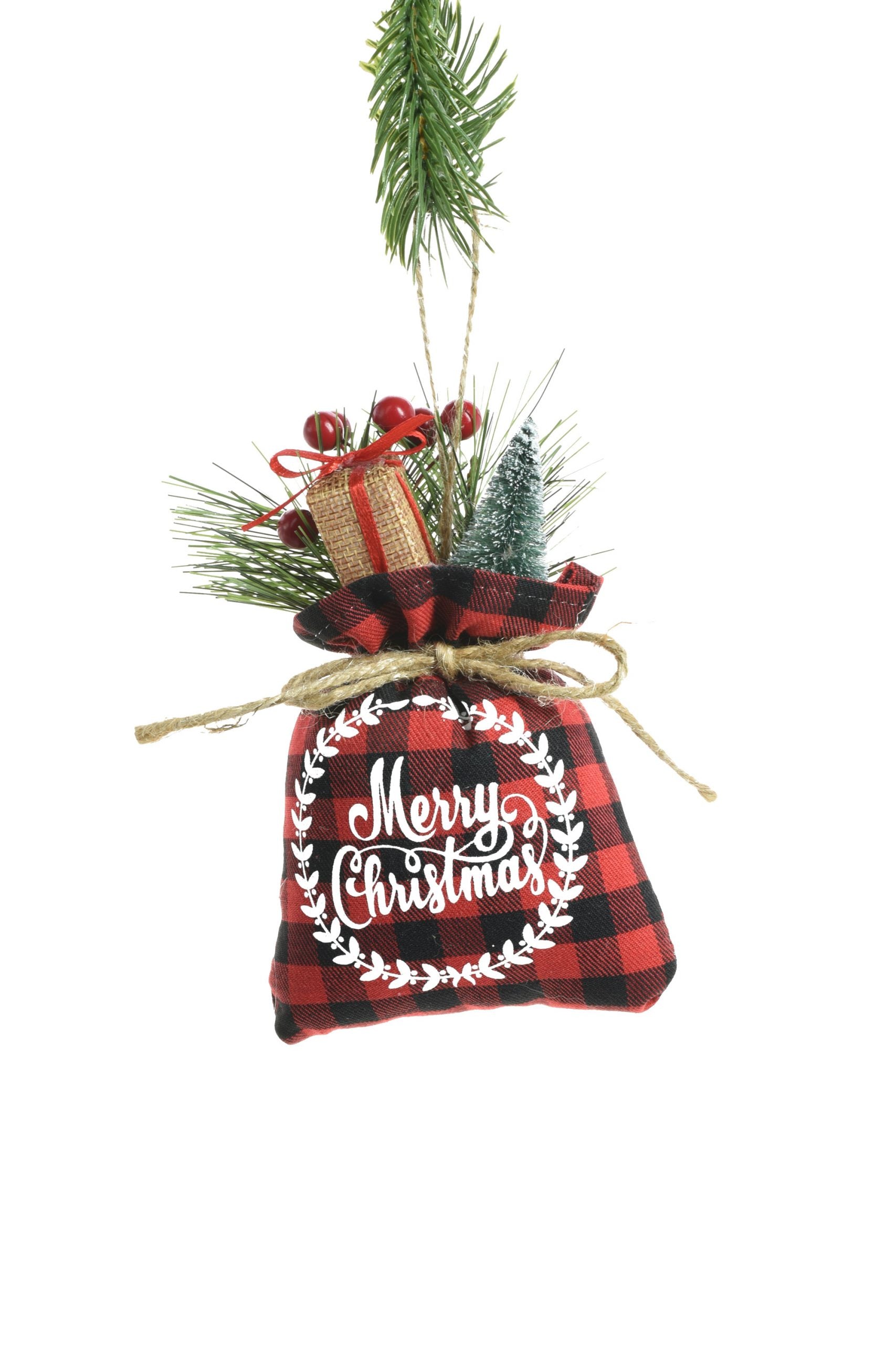 Red Hanging "Merry Christmas" Gift Bag
