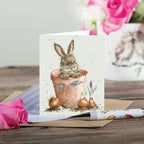 Wrendale Mini Card 'Flower Pot Bunny'