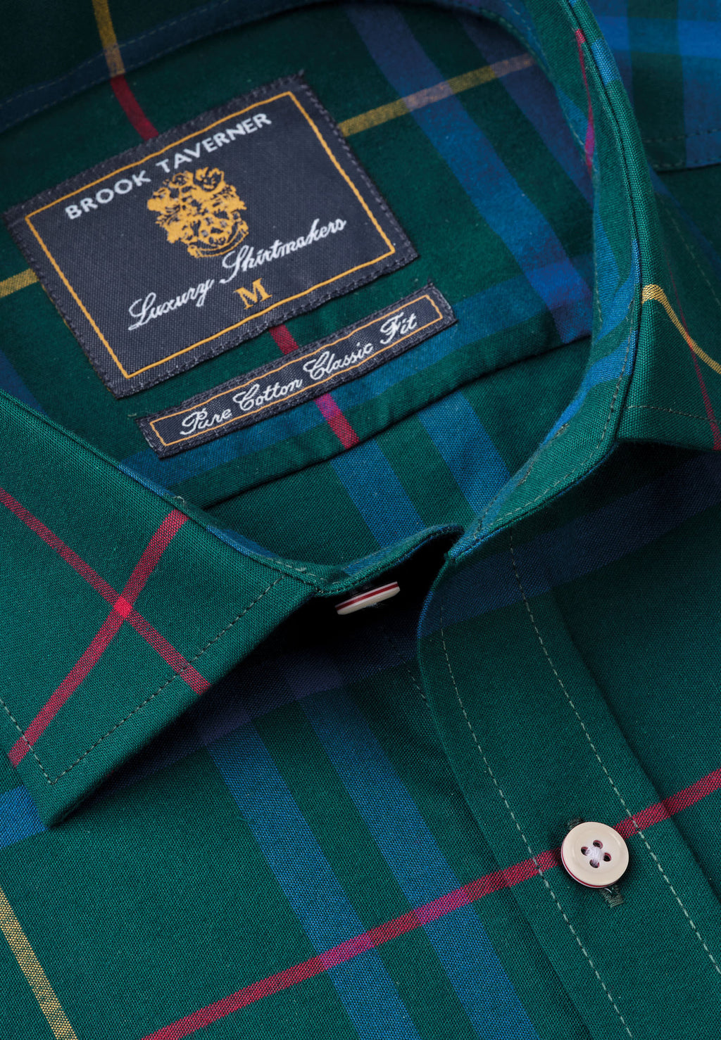 Green Plaid Check Cotton Shirt