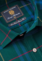 Green Plaid Check Cotton Shirt