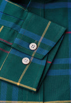 Green Plaid Check Cotton Shirt