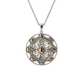 Silver & 10K Rose Gold Ashen Rose Heart Pendant