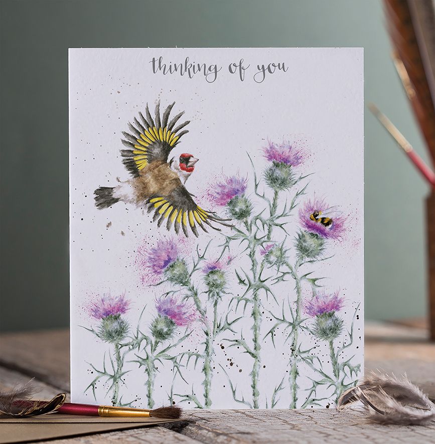 Wrendale Card 'The Thistle Finch'