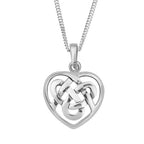 Celtic Knotwork Silver Heart Pendant 'Dee'