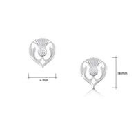 Thistle Head Stud Earrings in Sterling Silver