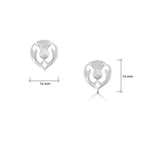 Thistle Head Stud Earrings in Sterling Silver