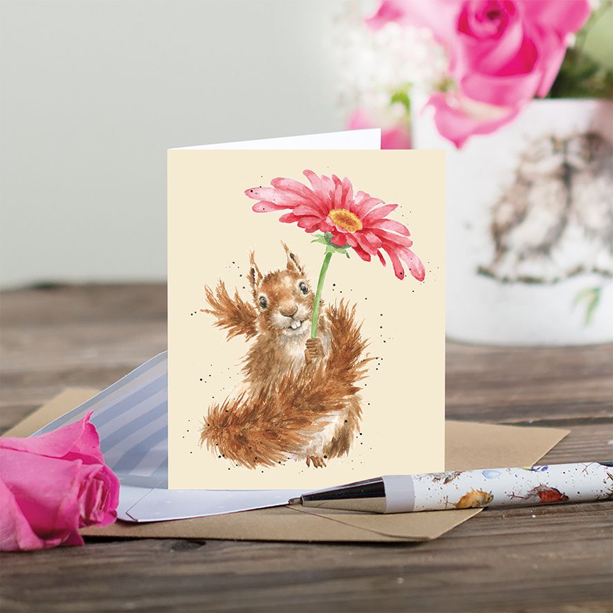 Wrendale Mini Card  'Flowers Come After Rain'