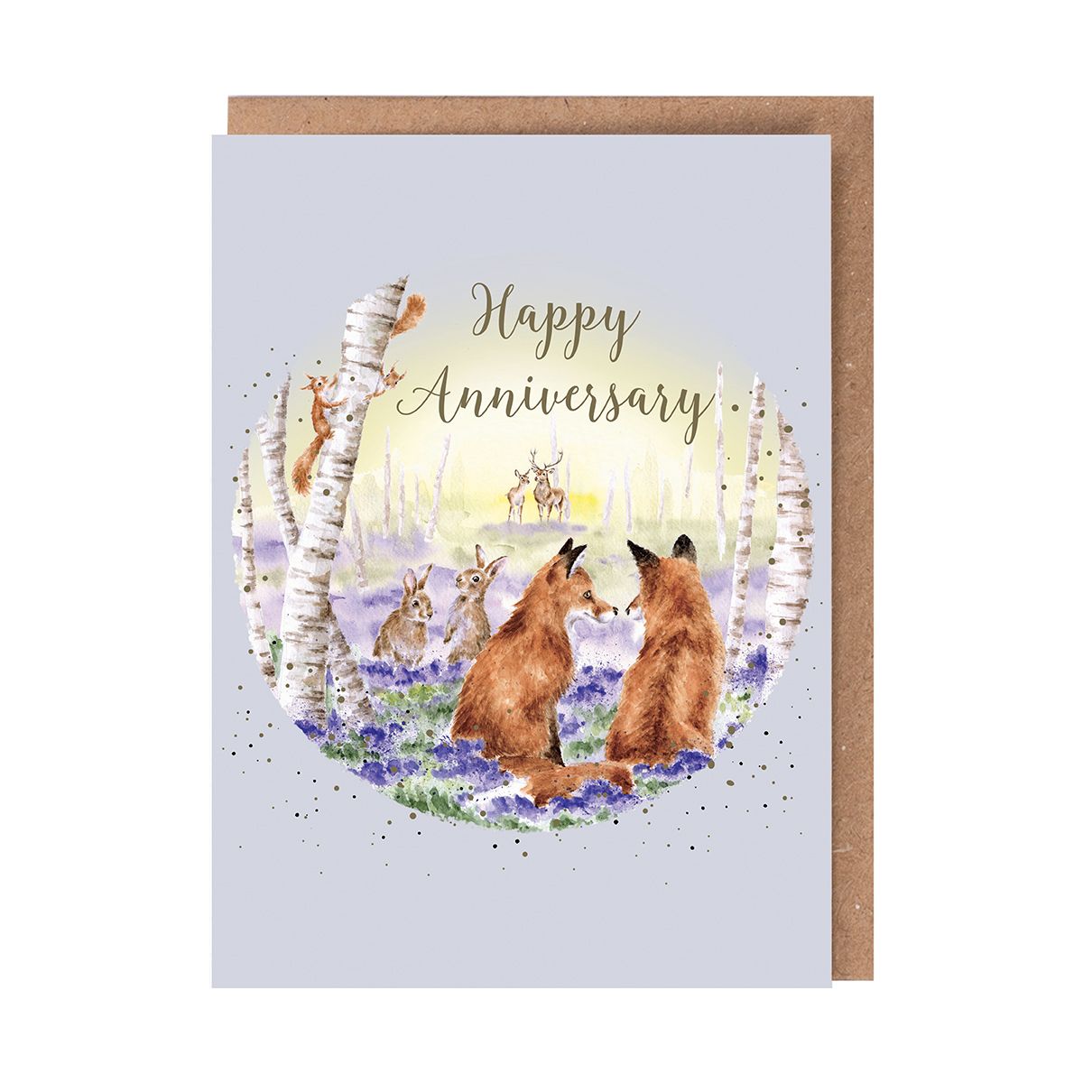 'Bluebell Woods' Fox Anniversary Card