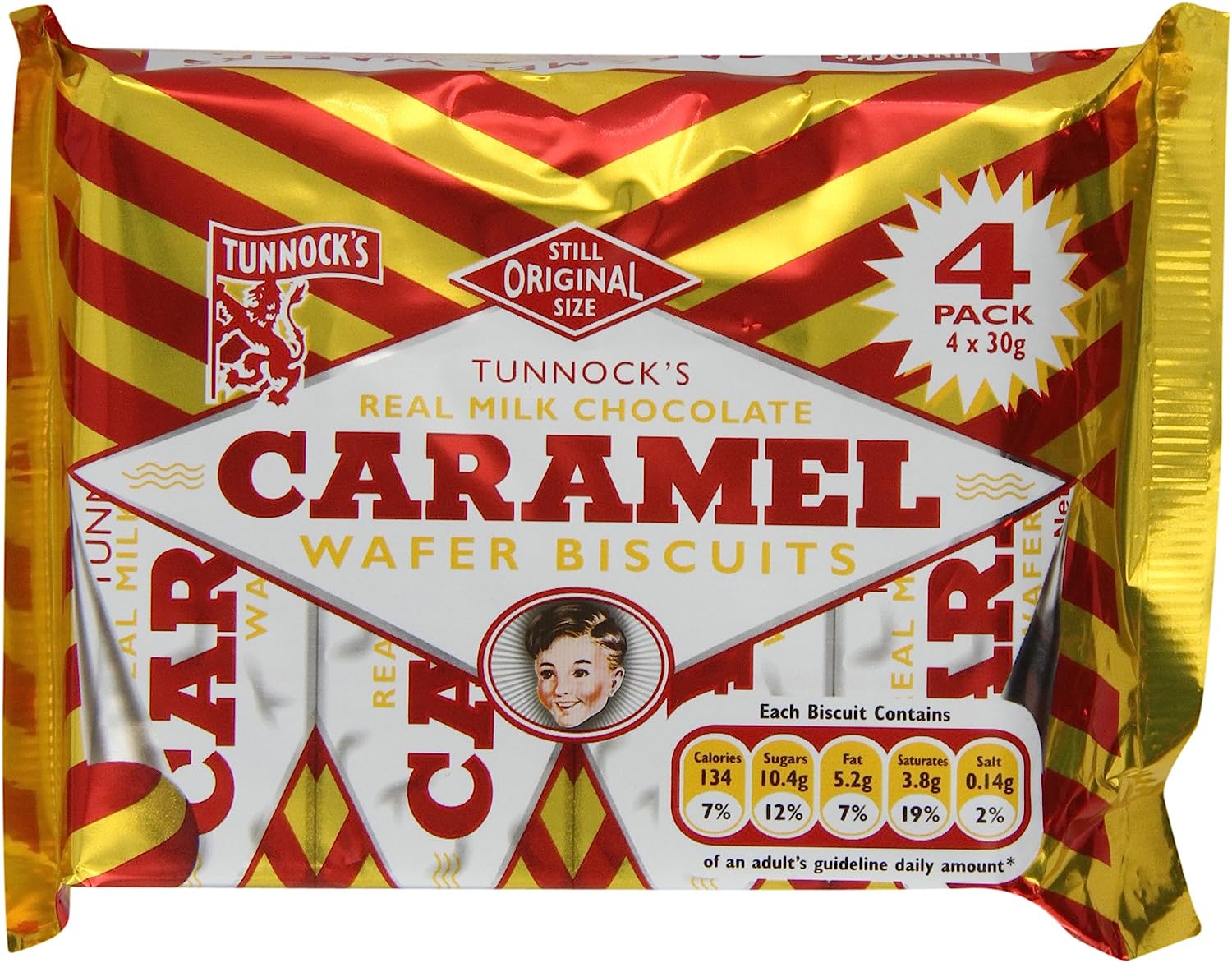 Tunnock's Milk Chocolate Caramel Wafer -4 pk