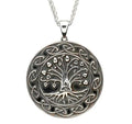 Silver Tree Of Life Trinity Medallion Necklace (Large Size)