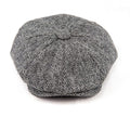 Grey Harris Tweed Peaky Newsboy 8-piece Flat Cap