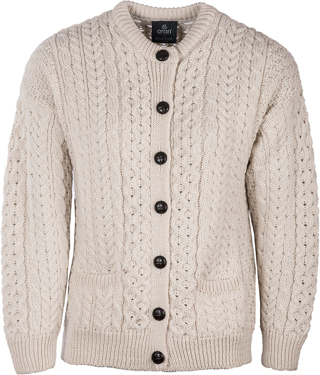 Merino Wool Aran Cardigan