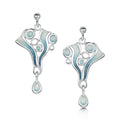 Arctic Stream Drop Earrings in Arctic Blue Enamel