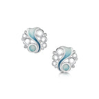 Arctic Stream Stud Earrings in Arctic Blue Enamel