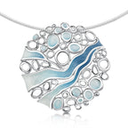 Arctic Stream Necklet in Arctic Blue Enamel