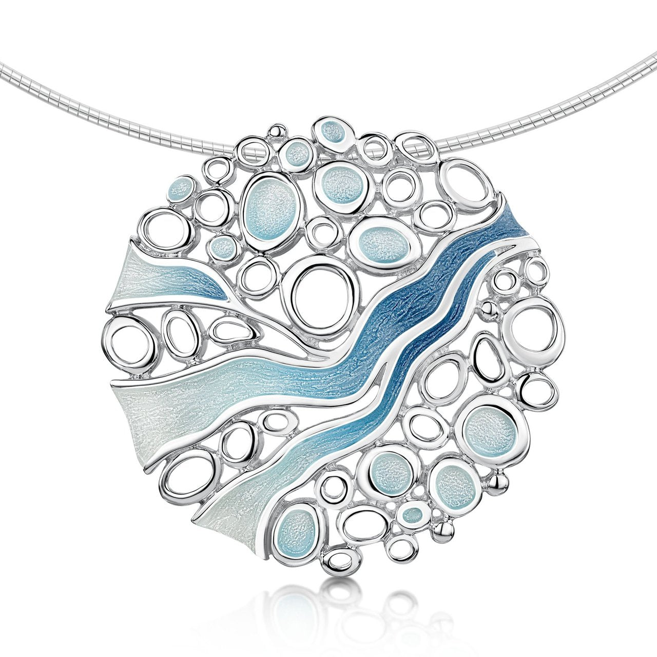 Arctic Stream Necklet in Arctic Blue Enamel