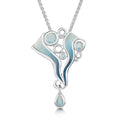 Arctic Stream Droplet Pendant in Arctic Blue Enamel