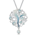 Arctic Stream Droplet Dress Pendant in Arctic Blue Enamel