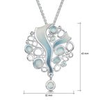 Arctic Stream Droplet Dress Pendant in Arctic Blue Enamel