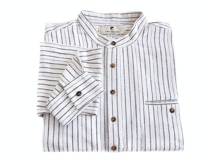 Black Stripe Flannel Grandfather Shirt